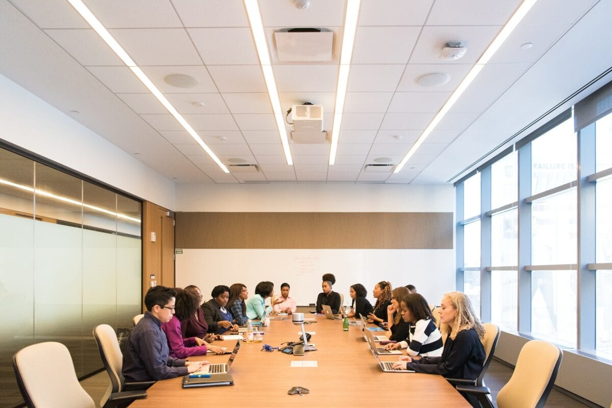 business people working in a conference room