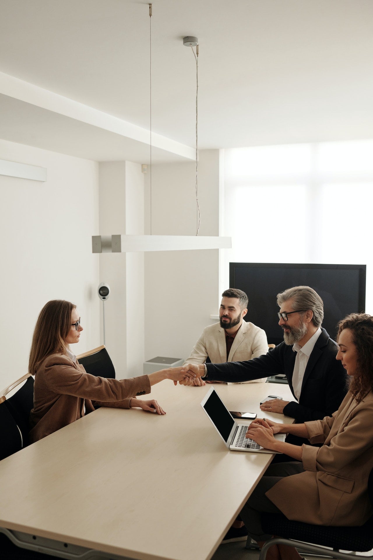 business people talking in conference room